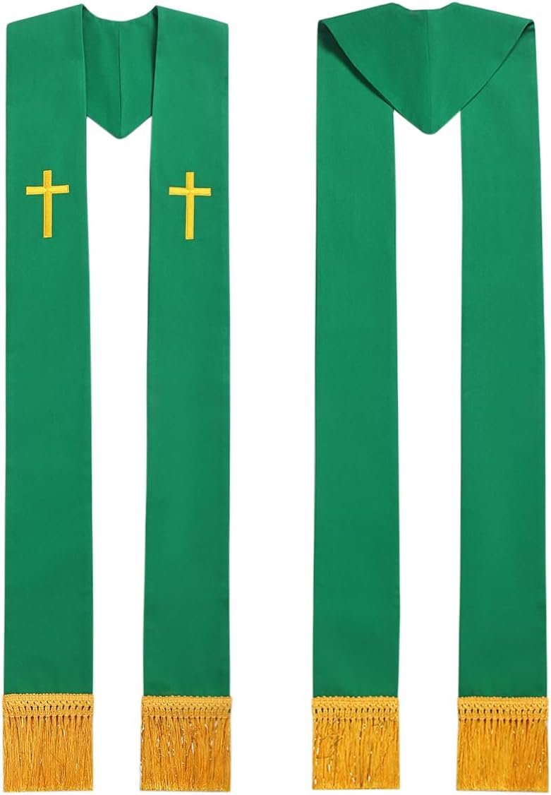 BLESSUME Church Clergy Pastor Cross Embroidered Stole - Image 1